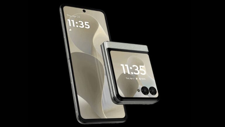 Motorola Razr 60 showcasing its sleek foldable design with a 50MP dual rear camera setup